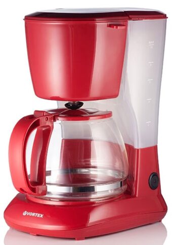 RESIGILAT - CAFETIERA VORTEX VO4012RD, Capacitate 1.25L, 750W, 10 cesti, Rosu