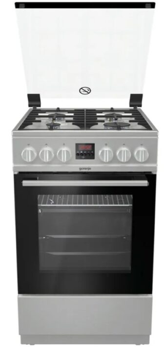 RESIGILAT - ARAGAZ GORENJE GI5321XF, Gaz, 4 ochiuri, Grill, Display, Latime 50cm, Inox