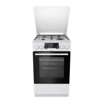 RESIGILAT – ARAGAZ MIXT GORENJE K5341WJ, 50x60cm, 4 arzatoare gaz, Cuptor electric, 9 functii, Clasa A, Grill, Alb