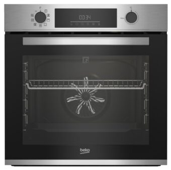 CUPTOR INCORPORABIL BEKO BBIE12300XMP, Clasa A, Electric, 71L, Autocuratare pirolitica, Grill, Timer, SteamShine Cleaning, Negru