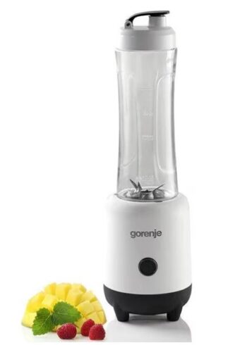 MINI BLENDER GORENJE BSM600LBW, Capacitate 0.6L, Putere 300W, 1 treapta viteza, Alb/Negru