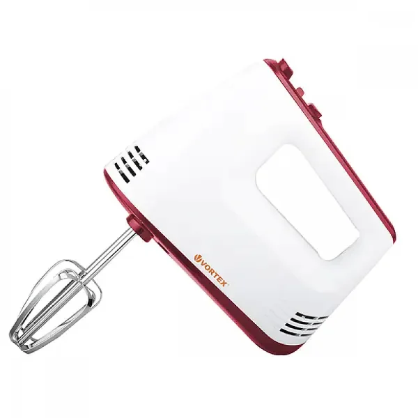 MIXER DE MANA VORTEX VO4021RD, 5 trepte de viteza, Functie turbo, Putere 200W, Alb/Rosu