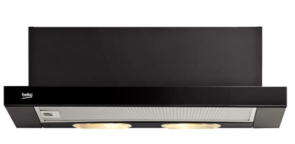 RESIGILAT - HOTA TELESCOPICA BEKO CTB6250B, Putere de absorbtie 420 mc/h, 1 Motor, 3 Trepte putere, 60 cm, Sticla neagra