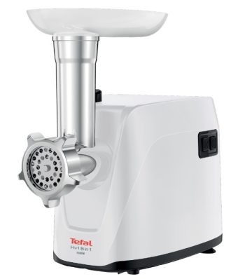 RESIGILAT - MASINA DE TOCAT TEFAL NE113135, Putere 1600W, 1.9kg/min, Accesoriu pentru rosii, 3 site metalice, Conuri pentru razuit, Functie reverse, Alb