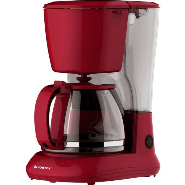 RESIGILAT - CAFETIERA VORTEX VO4012RD, Capacitate 1.25L, Putere 750W, 10 cesti, Rosu
