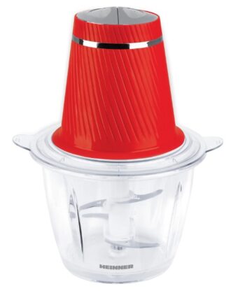 RESIGILAT - Tocator Heinner HMC-300RD, Putere 300W, 2 cutite inox, Bol sticla, Capacitate 1.2 L, 2 Viteze, Rosu