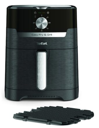 FRITEUZA CU AER CALD TEFAL EASY FRY & GRILL AIR FRYER EY501815, Putere 1400W, Capacitate 4.2L, Functie Grill, 8 programe, Temperatura ajustabila 80 - 200°C, Negru/Argintiu