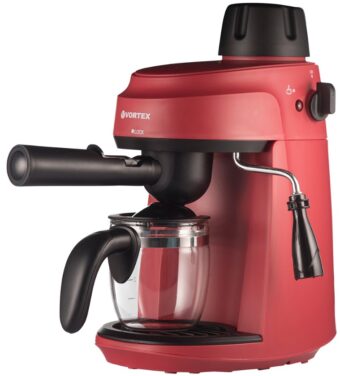 RESIGILAT - ESPRESSOR MANUAL VORTEX VO4009RD, Capacitate 0.24L, Putere 800W, 3.5bar, Rosu-negru