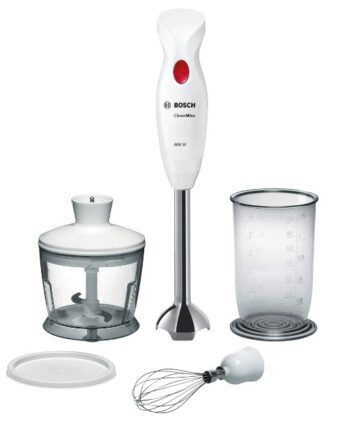 RESIGILAT - Mixer vertical Bosch MSM24500, Putere 400W, Minitocator, Picior pasator inox, Tel, Alb