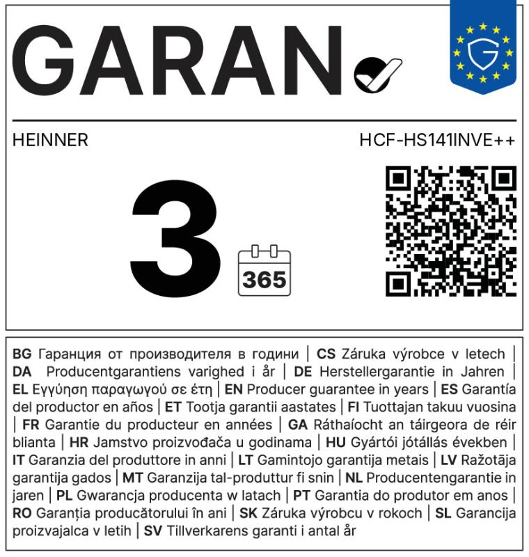 Lada frigorifica Heinner HCF-HS141INVE++, Clasa E, Capacitate 141L, Motor Inverter, Rezistenta la frig, Alb 2 LADA FRIGORIFICA HEINNER HCF-HS141INVE++ garan