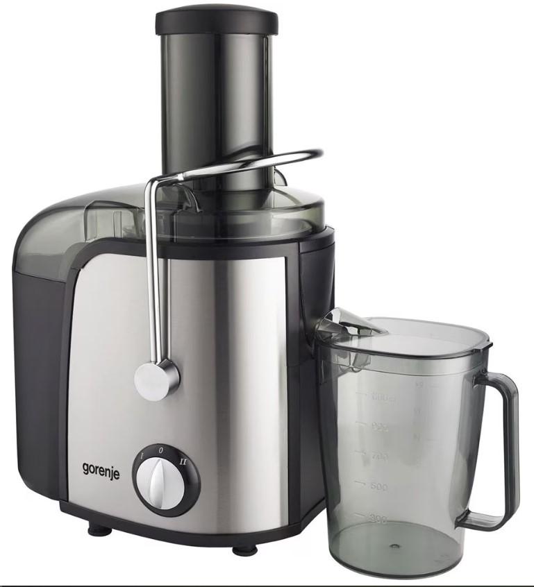 RESIGILAT – Storcator fructe si legume GORENJE JC805EII, 1.1 litri, Putere 800W, 2 trepte putere, Negru-argintiu