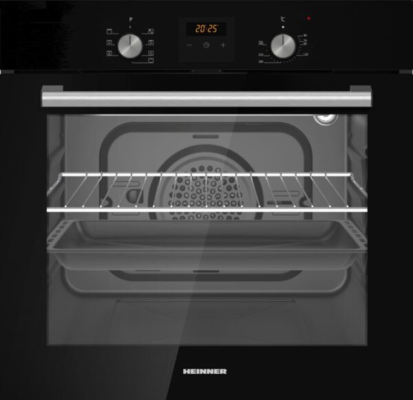 CUPTOR INCORPORABIL HEINNER HBO-S568LDTGC-BK, Clasa A, Multifunctional, Capacitate 56L, 7 functii, Timer, Grill, Iluminare, Negru