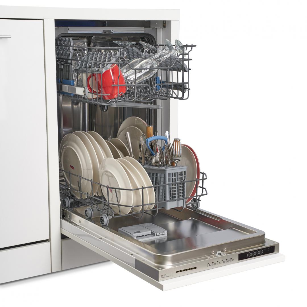 MASINA DE SPALAT VASE INCORPORABILA HEINNER HDW-BI4506IE++, Clasa E, 10 Seturi, Latime 45cm, 6 programe, Incarcare la jumatate, Aquastop, Alb - imagine 5