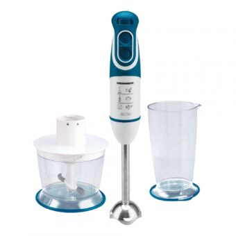BLENDER DE MANA HEINNER CHARM HB-600BL, Putere 600W, 5 viteze, Functie Turbo, Tel, Tocator, Alb/Albastru