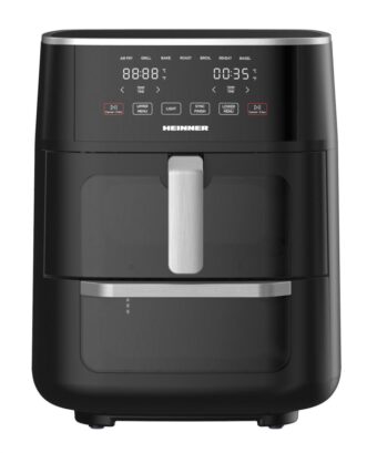 FRITEUZA DUBLA CU AER CALD HEINNER OVENFRY COOK HAFO-M11BK1700, 1550-1850W, Capacitate 11L, 10 programe presetate, Negru