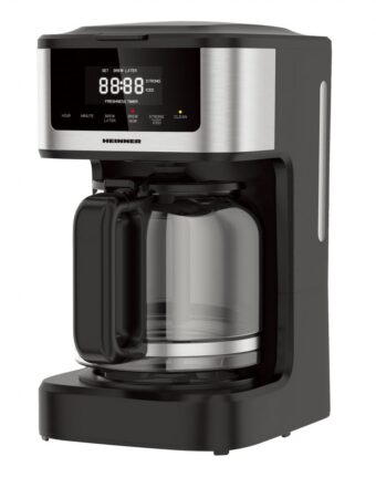 CAFETIERA DIGITALA HEINNER HCM-DD900BKSS, Putere 900W, Capacitate 1.8L, Display digital cu control touch, Tarie cafea ajustabila, Negru/Inox