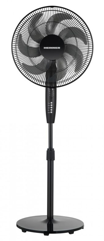 VENTILATOR CU PICIOR HEINNER HSF-M750DBK, Putere 50W, 7 palete, Timer: 7h, Control digital, Telecomanda, 3 trepte de viteza, Negru