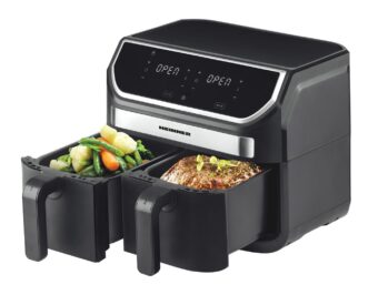 FRITEUZA DUBLA HEINNER DOUBLE MASTER HAF-KDB1700BK, Putere 1700W, Capacitate 8.5L, Display digital, 11 programe presetate, Negru