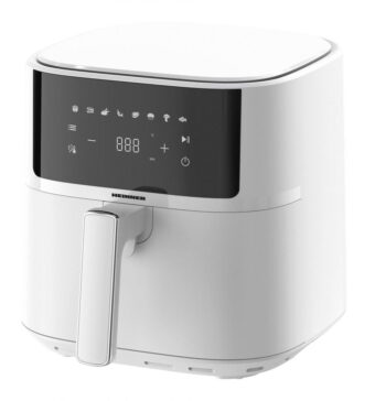 FRITEUZA CU AER CALD HEINNER WHITEELINN HAF-B6WH17SQ, 1700W, Capacitate cos 5.7L, Display digital, Alb