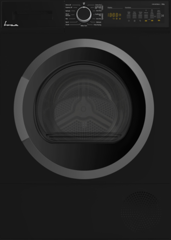 USCATOR DE RUFE CU POMPA DE CALDURA FRAM FHPD-V8T2BKA++, Clasa A++, 8Kg, 15 programe, Display LED, Negru