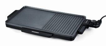 GRILL ELECTRIC HEINNER HEG-F2000GT, Putere 2000W, Placa fixa cu invelis antiadeziv, Temperatura reglabila, Negru