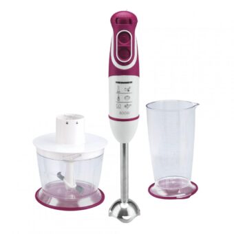 BLENDER DE MANA HEINNER CHARM HB-600BG, Putere 600W, 5 viteze, Functie Turbo, Tel, Tocator, Alb/Visiniu
