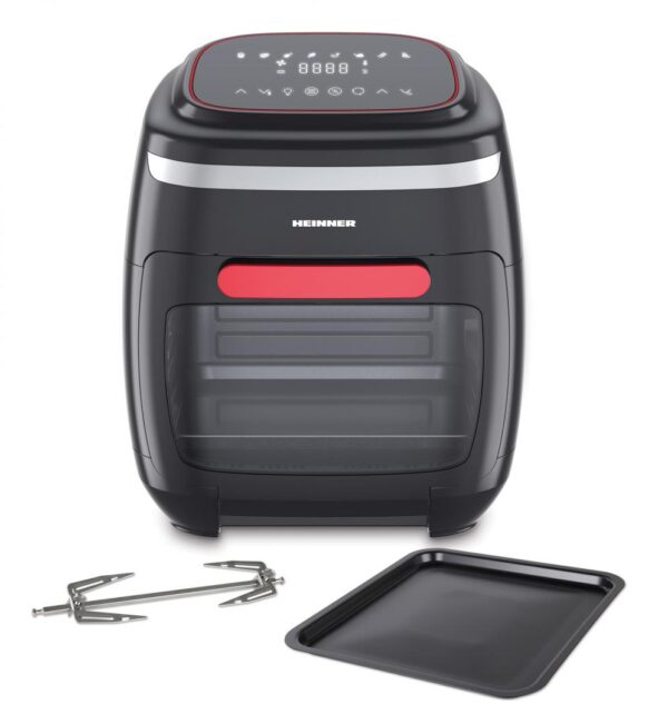 FRITEUZA CU AER CALD HEINNER HAF-B2000FB, Putere 2000W, Capacitate cos 4.5L, Capacitate cuptor 11L, 8 programe, Afisaj digital, Tija rotisor, Termostat reglabil: 30-200˚C, Negru - imagine 3