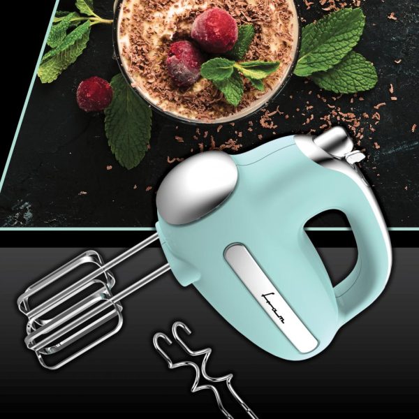MIXER DE MANA FRAM FHM-3005GR, Putere 300W, 5 Viteze + Turbo, Teluri si carlige inox, Verde - imagine 4