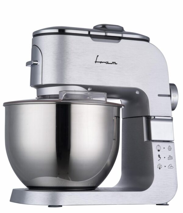 MIXER PLANETAR FRAM FPM-K1500M, Putere 1500W, Bol inox 6L, 6 viteze si functie Pulse, Angrenaje metalice, Argintiu - imagine 2