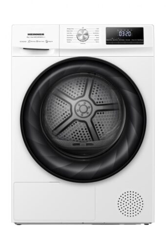 USCATOR DE RUFE CU POMPA DE CALDURA HEINNER HHPD-HMY80IVFC+++, Clasa C, 8KG, Motor Inverter, 15 programe, Display digital, Alb