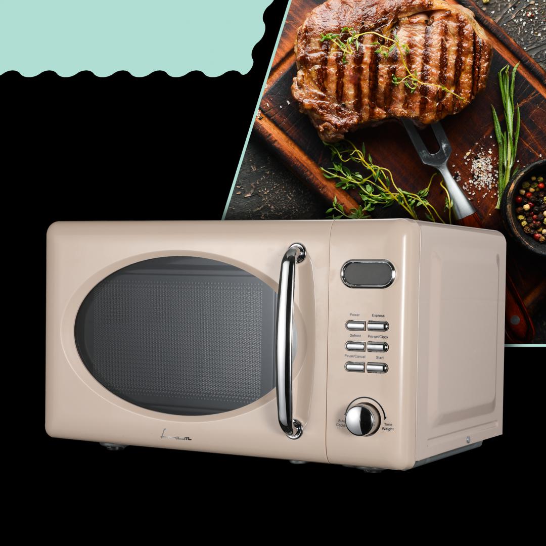 CUPTOR CU MICROUNDE FRAM FMW-20DGCR, Putere 700W, Capacitate 20L, Digital, Grill 800W, 5 Nivele de putere, Functie decongelare, Crem 2 CUPTOR CU MICROUNDE FRAM FMW-20DGCR, Putere 700W, Capacitate 20L, Digital, Grill 800W, 5 Nivele de putere, Functie decongelare, Crem - imagine 2