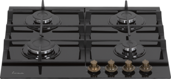 PLITA INCORPORABILA FRAM FBH-S4IWF-GRBK, Gaz, 4 arzatoare, Latime 60cm, Aprindere electrica, Gratar fonta, Duze GPL incluse, Sticla neagra - imagine 2