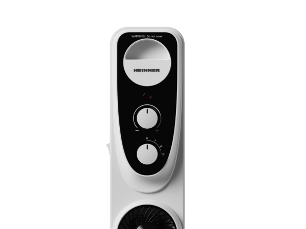 CALORIFER CU ULEI HEINNER HOH-MVT13WH-BK, Putere 2500W, 13 elementi, Ventilator Turbo, 3 setari de temperatura, Termostat ajustabil, Protectie supraincalzire, Alb/Negru - imagine 3