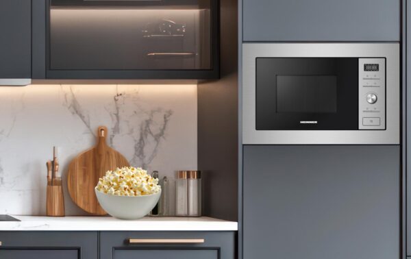 CUPTOR CU MICROUNDE INCORPORABIL HEINNER HMW-MDBI28GDIX, Putere 900W, Capacitate 28L, Grill, 5 trepte de putere, Inox - imagine 3