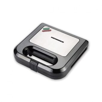 SANDWICH MAKER HEINNER SM-K750BKS, Putere 750W, Placi antiadezive fixe tip grill, Negru/Inox