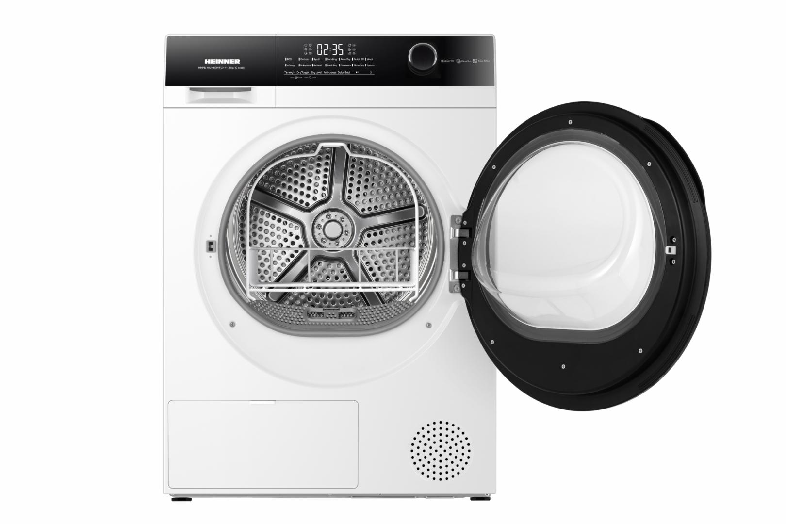 USCATOR DE RUFE CU POMPA DE CALDURA HEINNER HHPD-HMK80IVFC+++, Clasa C, 8Kg, 14 programe, Motor Inverter, Control Touch, Program rapid 30 min, Alb 2 USCATOR DE RUFE CU POMPA DE CALDURA HEINNER HHPD-HMK80IVFC+++, Clasa C, 8Kg, 14 programe, Motor Inverter, Control Touch, Program rapid 30 min, Alb - imagine 2