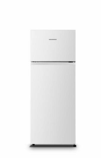 FRIGIDER CU DOUA USI HEINNER HF-HS205E++, Clasa E, 206L, Lumina LED, 3 rafturi de sticla, H 143.4cm, Alb