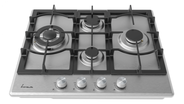 PLITA INCORPORABILA FRAM FBH-M4IWF-SS, Gaz, 4 arzatoare, Latime 60cm, Gratar fonta, Wok, Aprindere electrica, Inox - imagine 2