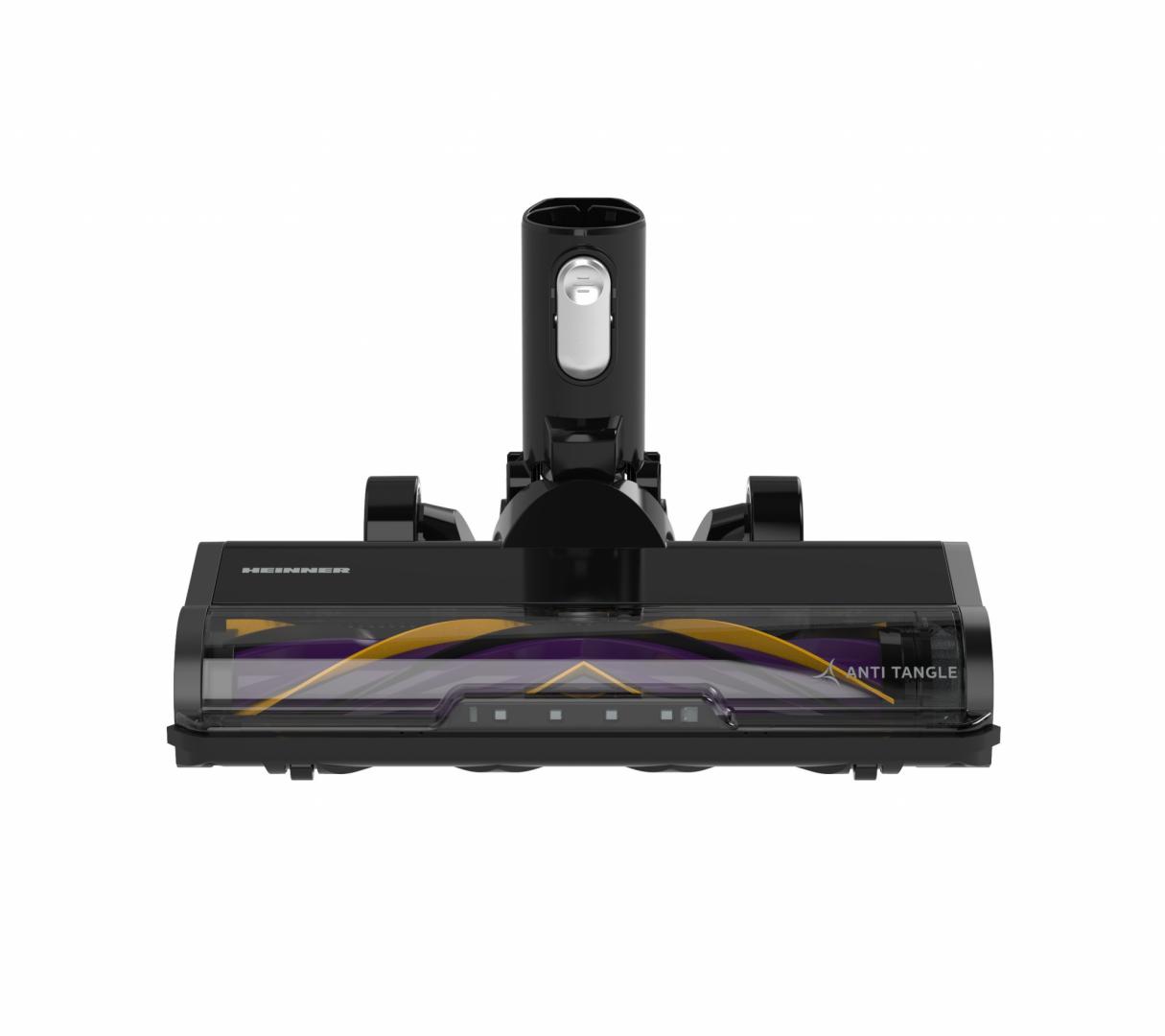 ASPIRATOR VERTICAL HEINNER ULTRABRUSH 350 HSVC-MBDB350ATPP, Putere 350W, 3 viteze, Sistem filtrare multiciclonic, Motor BLDC, Perie anti-tangle, Display LED, Filtru HEPA, Negru/Mov - imagine 4