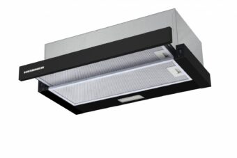 HOTA TELESCOPICA HEINNER HTCH-F400BK, Putere de absorbtie 358.4 m3/h, 1 motor, Iluminare LED, 59.5 cm, Negru