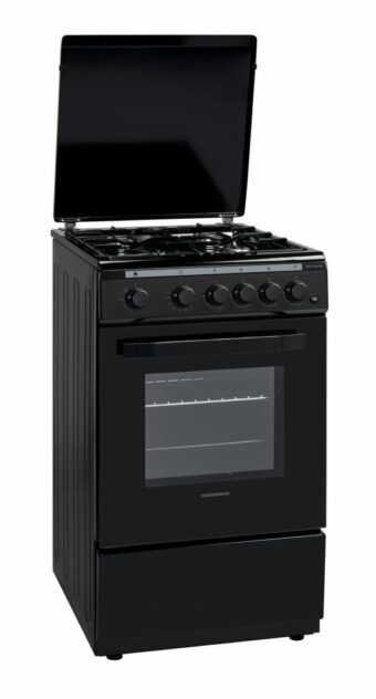 ARAGAZ GAZ HEINNER HFSC-V50LITBK, 4 arzatoare, Gaz, Latime 50cm, Aprindere electrica, Timer, Negru