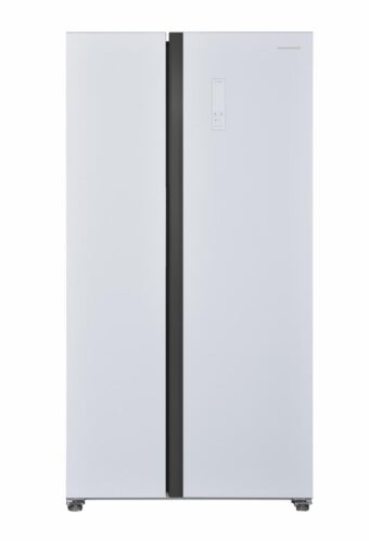SIDE BY SIDE HEINNER HSBS-HM532NFGWHE++, Clasa E, 532L, No frost, Display LED, Smart, Alarma usa deschisa, H 177cm, Sticla alba