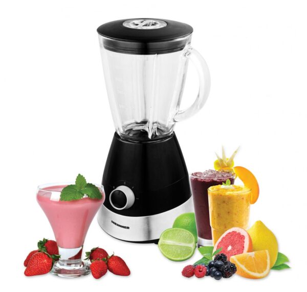 BLENDER DE MASA HEINNER HBL-550S, Putere 550W, Capacitate bol 1.5L, 2 viteze + functie Pulse, Negru/Argintiu - imagine 5