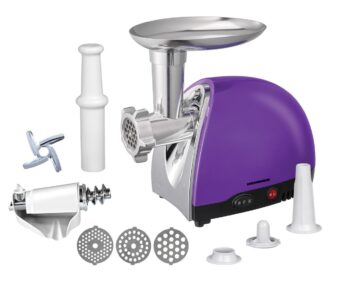 MASINA DE TOCAT HEINNER MG1600TA-UV, Putere 1600W, Accesoriu rosii si carnati, 3 site de taiere, Cutit inox, Violet
