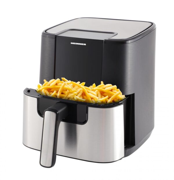 FRITEUZA CU AER CALD HEINNER HEALTHYERA 15 HAF-H6BKS1500, Putere 1500W, Capacitate: 5.5L, 8 Programe presetate, Negru/Argintiu - imagine 2