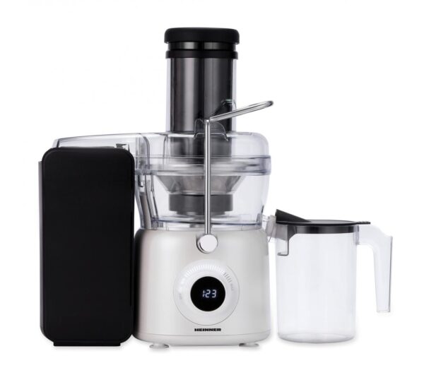 STORCATOR DE FRUCTE HEINNER PEARLWHITE HSF-K1000DCWP, Putere 1000W, Motor DC, Viteza variabila, Recipient pulpa 1L, Filtru inox, Alb perlat