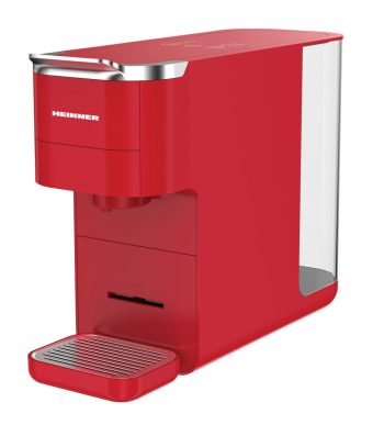 ESPRESSOR CU CAPSULE HEINNER CAFE SUPREME HEMC-DD15RED, Putere 1525W, Rezervor 1.5L, Display digital, Control Touch, Compatibil cu Nespresso, Dolce Gusto, Ese Pods/Pudra, Rosu
