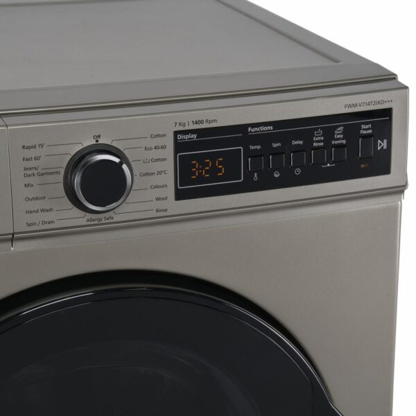 MASINA DE SPALAT RUFE FRAM FWM-V714T2IXD+++, Clasa D, 7Kg, 1400RPM, Display digital, Allergy safe, Start intarziat, Anti-sifonare, Eco-Logic, Inox crom - imagine 3