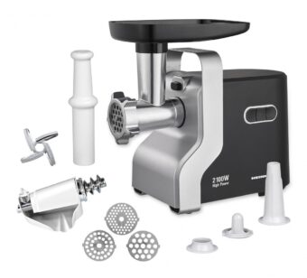MASINA DE TOCAT HEINNER MG-2100BKSL, Putere 2100W, Accesoriu rosii, Cutit Inox, Negru/Argintiu