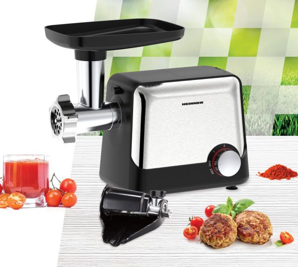 MASINA DE TOCAT HEINNER DUALSTEEL 2100 HMG-2100BKS3, Putere 2100W, Accesoriu rosii, Cutit Inox, Negru/Inox - imagine 6